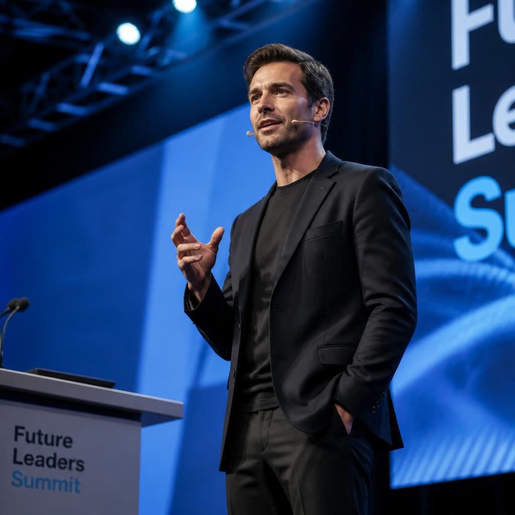 Public Speakers AI Twin in a Stage / event setting