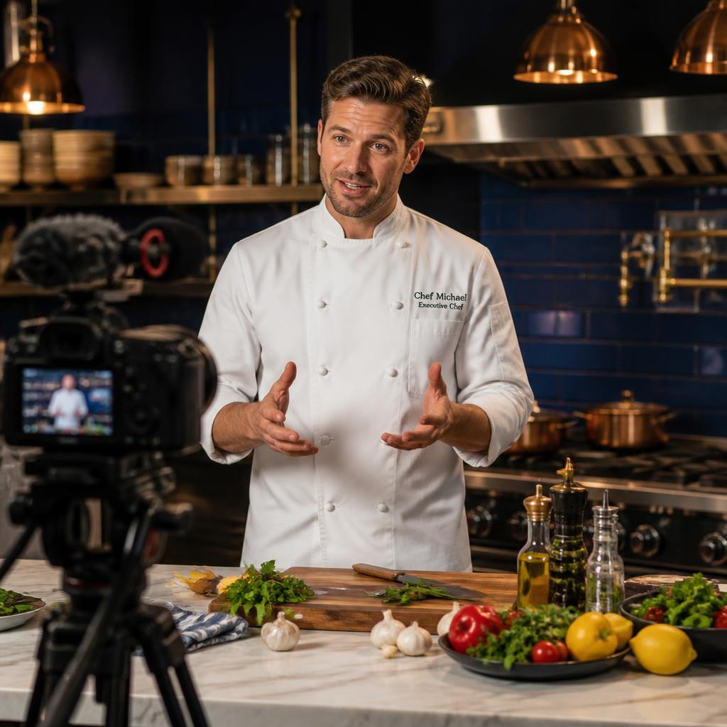 Restaurants & Chefs AI Twin in a Kitchen set setting