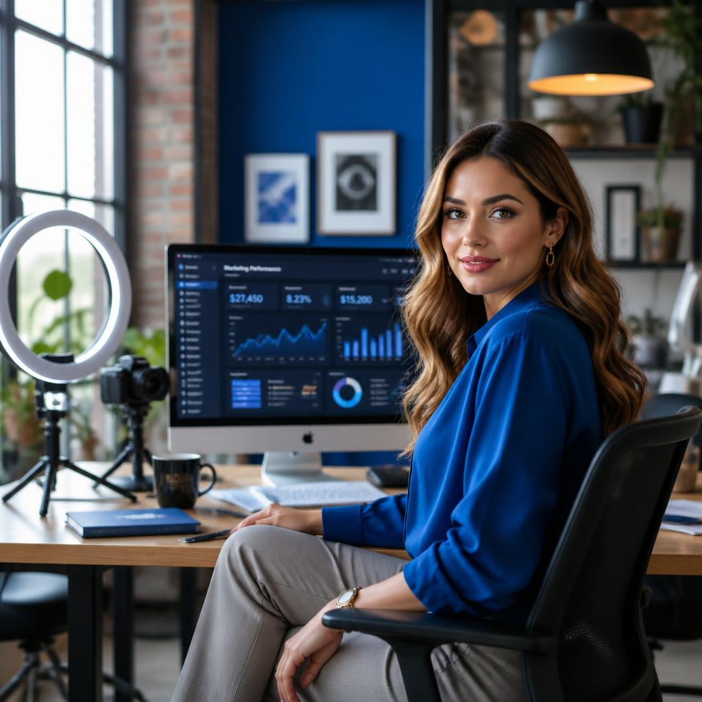 Marketing Agencies AI Twin in a Creative studio setting